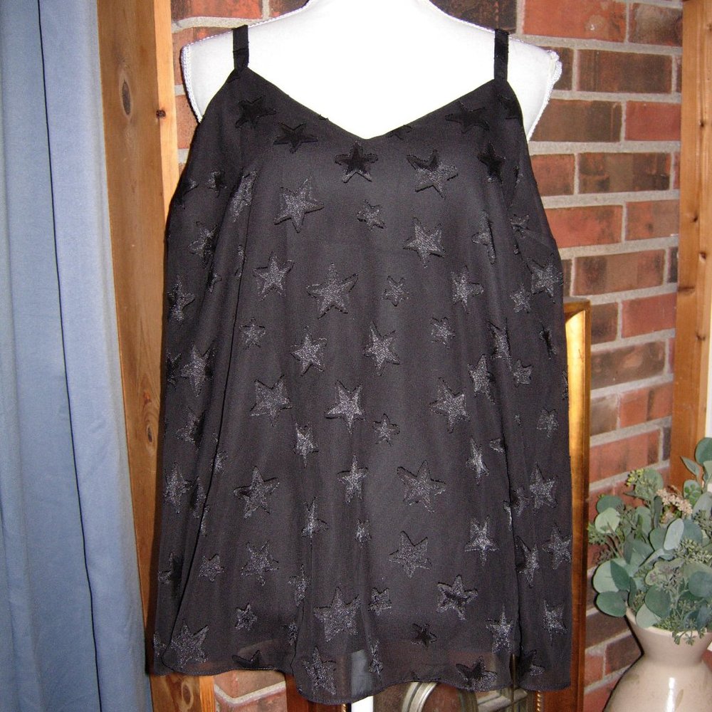 Torrid Black Allover Stars Tank Top 0(L)